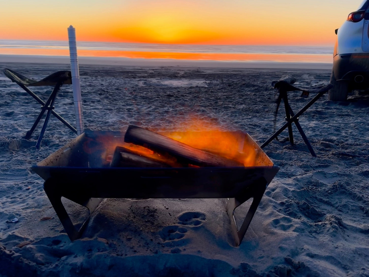 image of portable fire pit at the bay